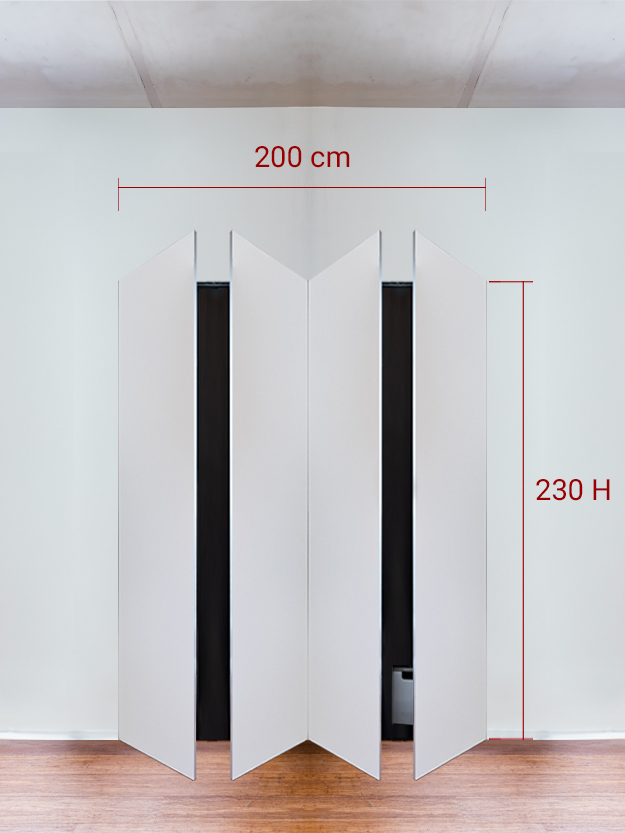 Armadio filomuro a 4 ante simmetriche cm 200×230