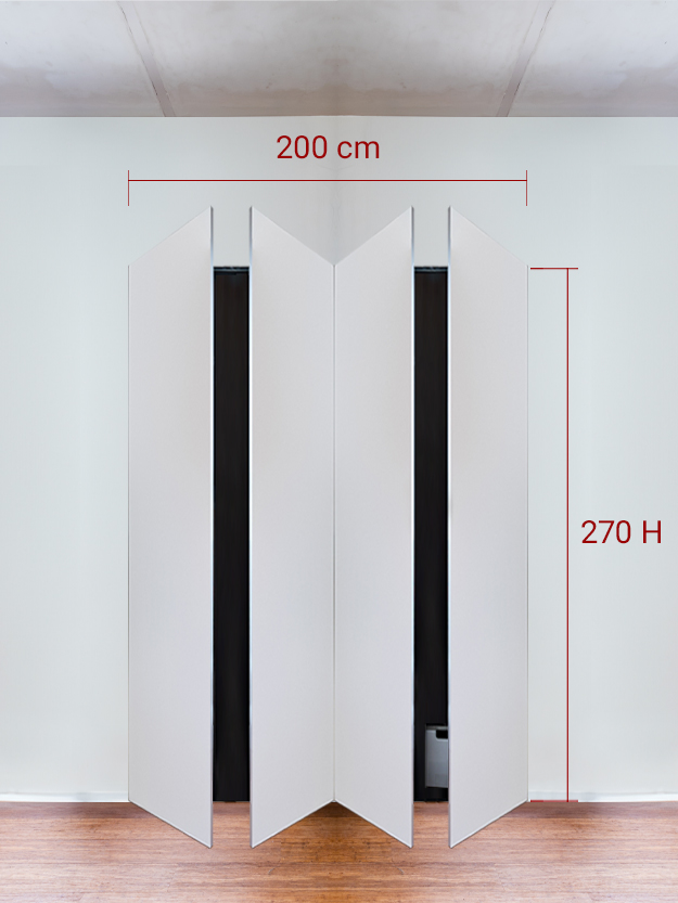 Armadio filomuro a 4 ante simmetriche cm 200×270