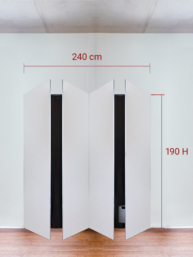 Armadio filomuro a 4 ante simmetriche cm 240×190