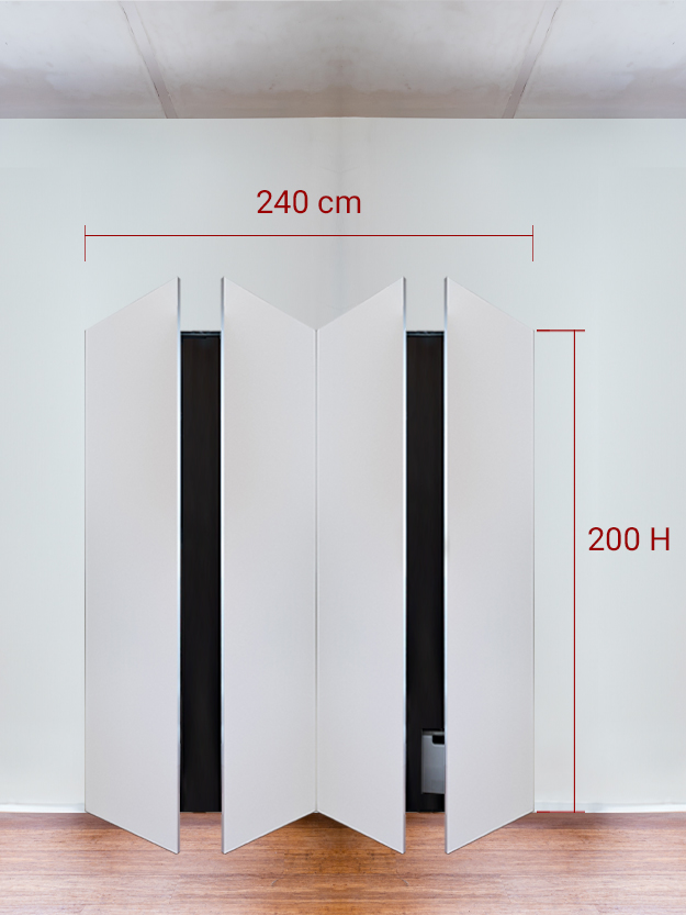 Armadio filomuro a 4 ante simmetriche cm 240×200