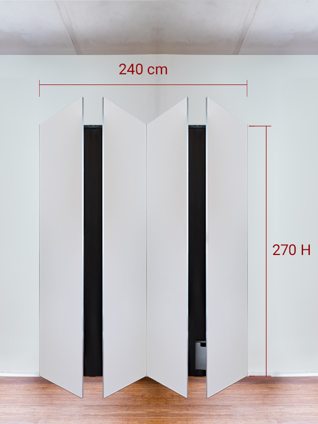 Armadio filomuro a 4 ante simmetriche cm 240×270