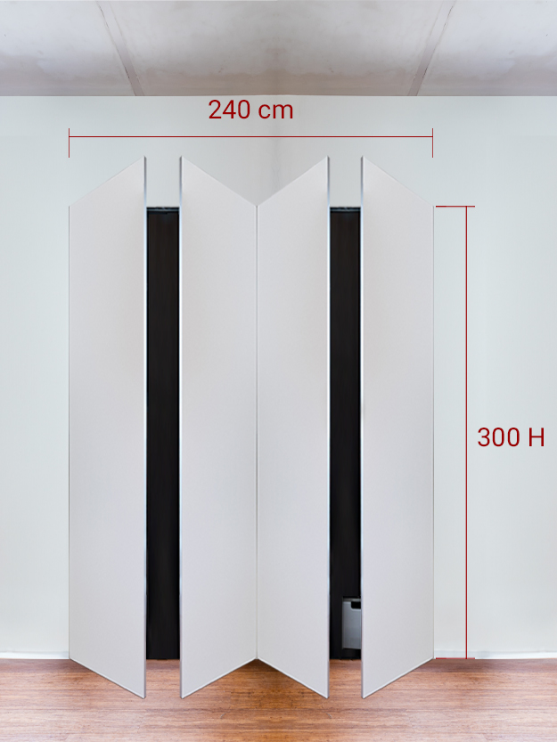 Armadio filomuro a 4 ante simmetriche cm 240×300